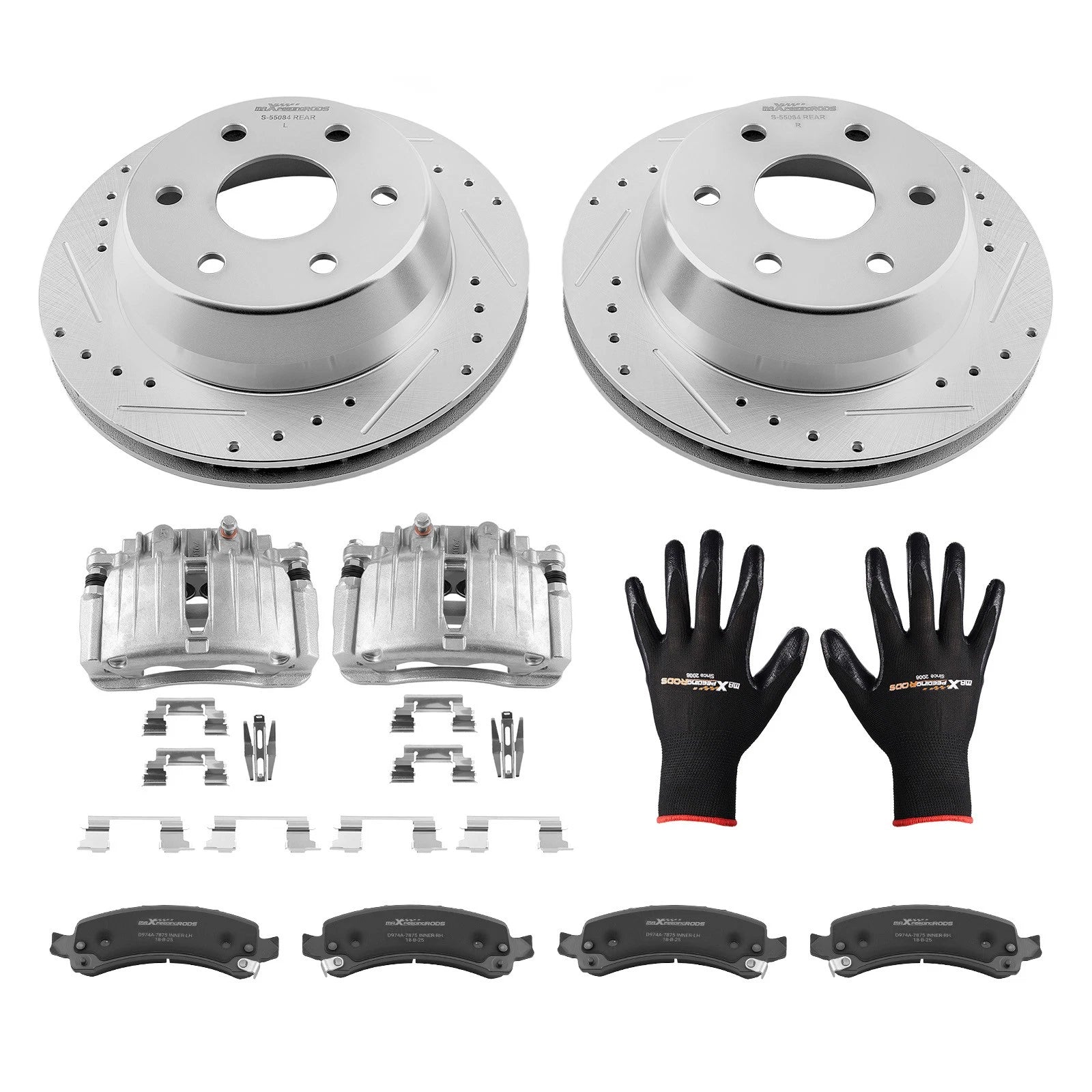 Rear Brake Rotors, Calipers & Pads for Chevy Avalanche 1500/Suburban 1500 (2002)