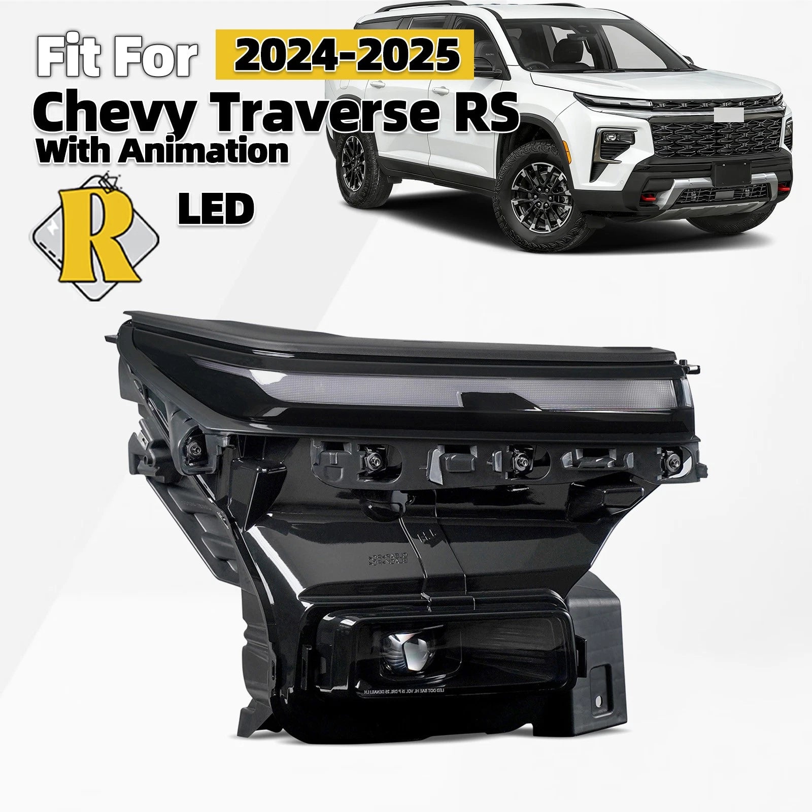 LED Headlight Right Passenger for Chevy Traverse RS (2024–2026)