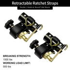 2X Ladder Rack Ratchet Straps w/ J-Hook 1.5"W x 7.5"L for Truck