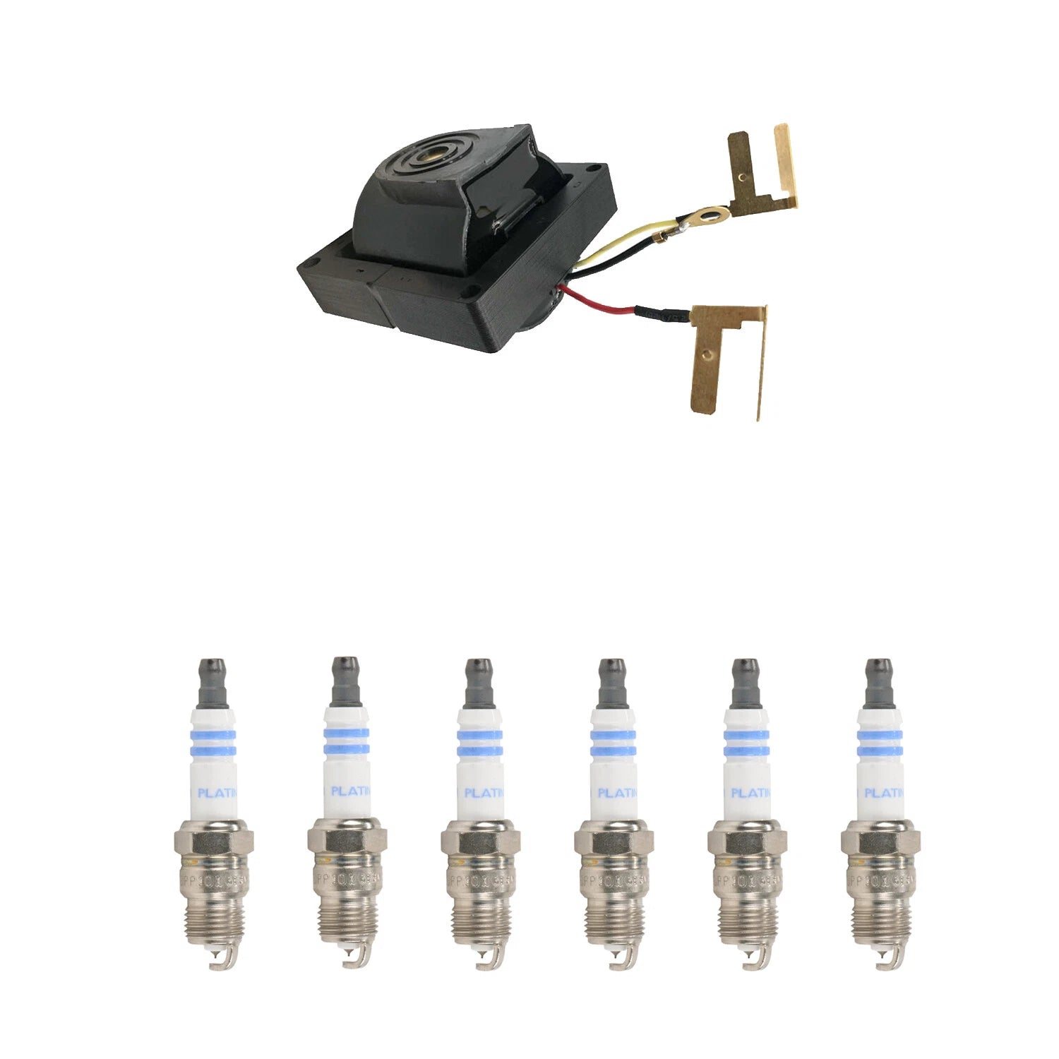 Hitachi Ignition Coil & Bosch 6 Platinum Spark Plugs Kit for Camaro Impala (V6)