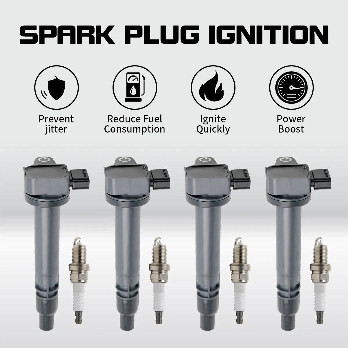 4X Ignition Coil & Iridium Spark Plug for Toyota Tacoma (2000–2004) UF323