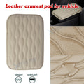 Beige PU Leather Armrest Box Pad Cushion Cover for Universal (—)