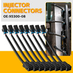 8X Black Injector Connectors for Cadillac Escalade (2002–2006) ABS Rubber