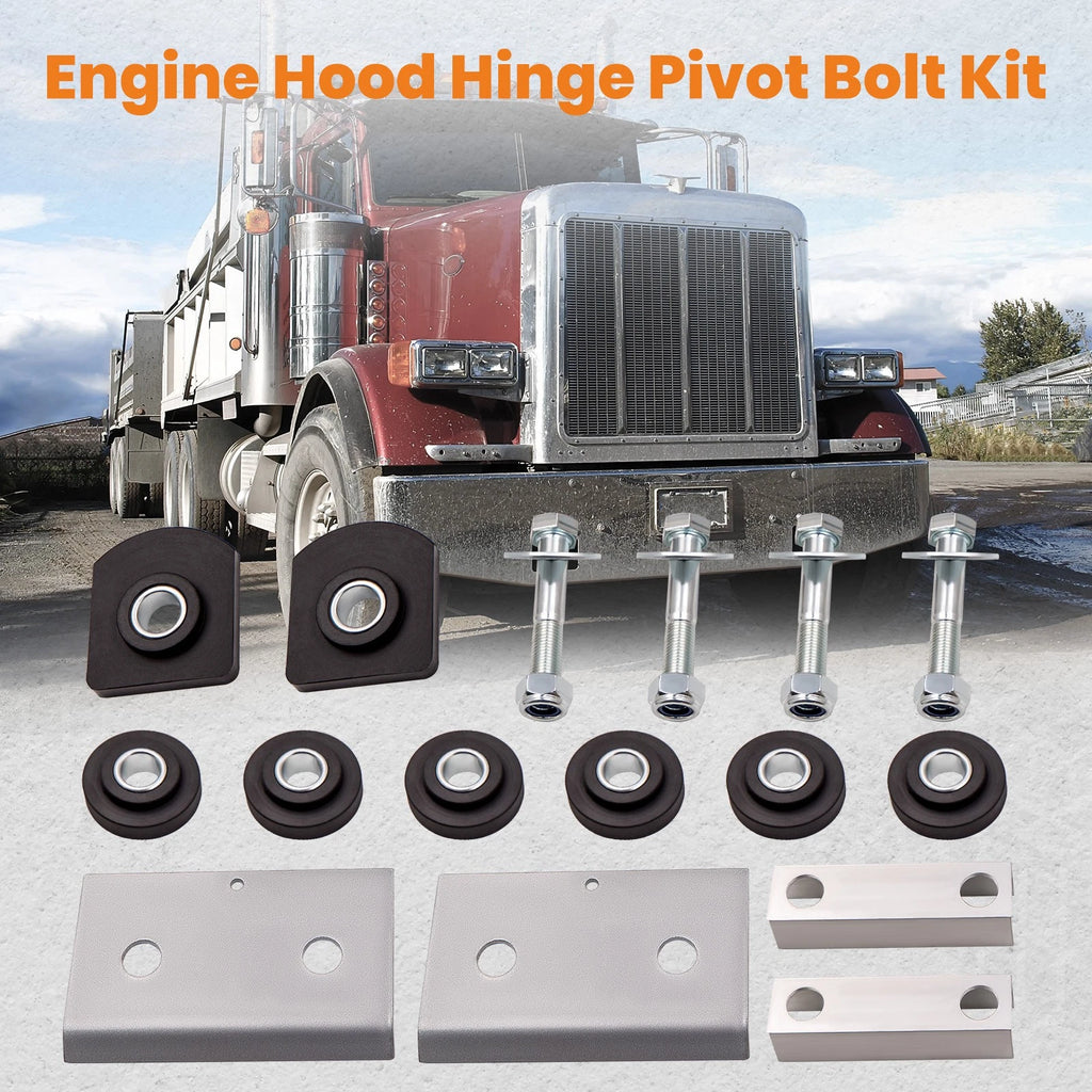 Hood Hinge Pivot Bushing & Mounting Bolt for Peterbilt 379 (1994–2007)