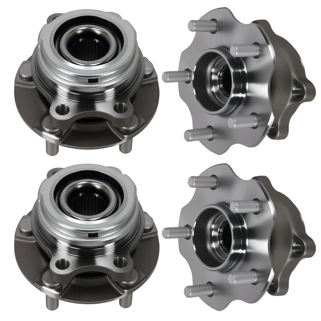 Set of 4 Front Rear Wheel Bearing Hubs for Nissan Pathfinder (2013–2020) Infiniti QX60