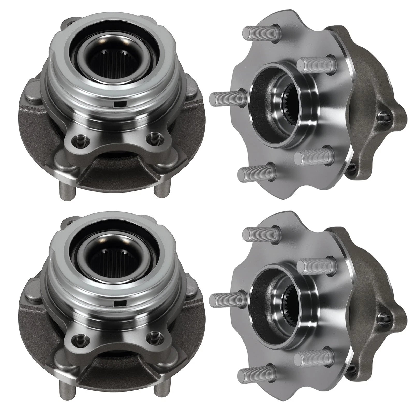 Set of 4 Front Rear Wheel Bearing Hubs for Nissan Pathfinder (2013–2020) Infiniti QX60
