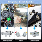 Ignition Lock Cylinder & Door Trunk Lock w/ 2 Key for Nissan Versa (2007–2019)