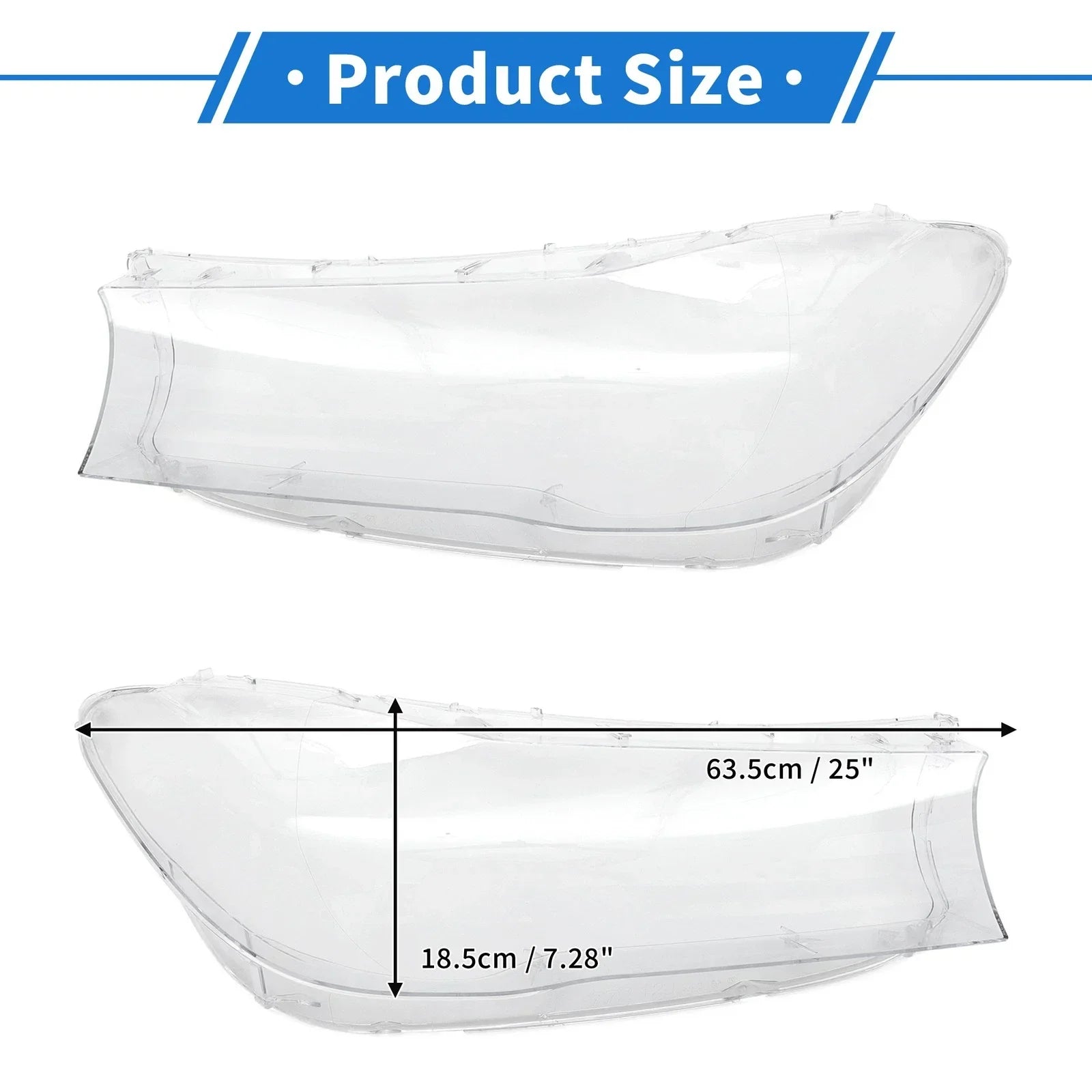 1 x Pair Front Left Right Headlight Lens Cover for BMW 740i