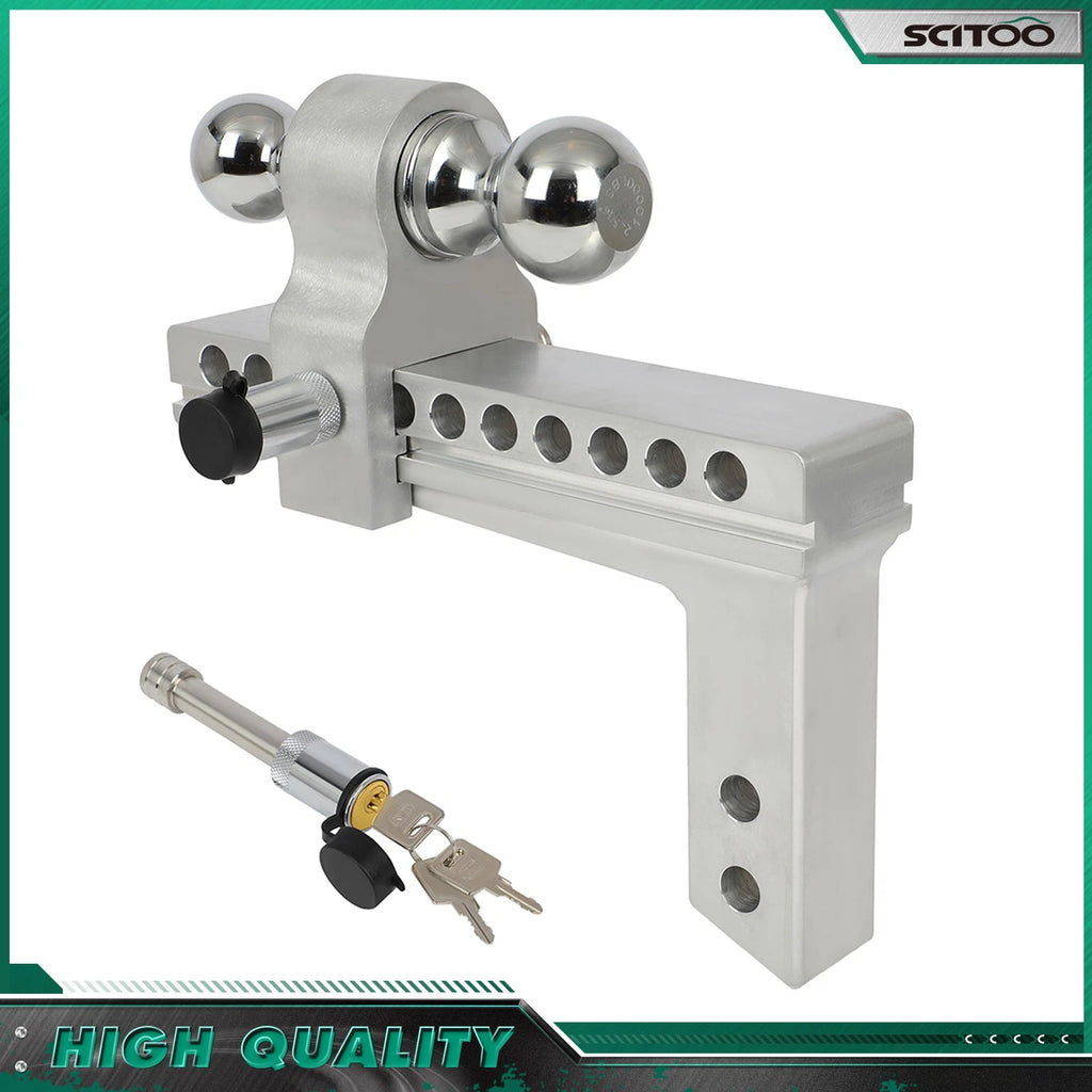 2" Receiver Dual Ball Mount for Adjustable Trailer Hitch (10" Drop/Rise)