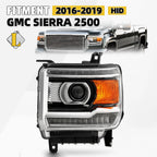 HID Headlight for GMC Sierra 2500 (2016–2019) w/ LED DRL Projector