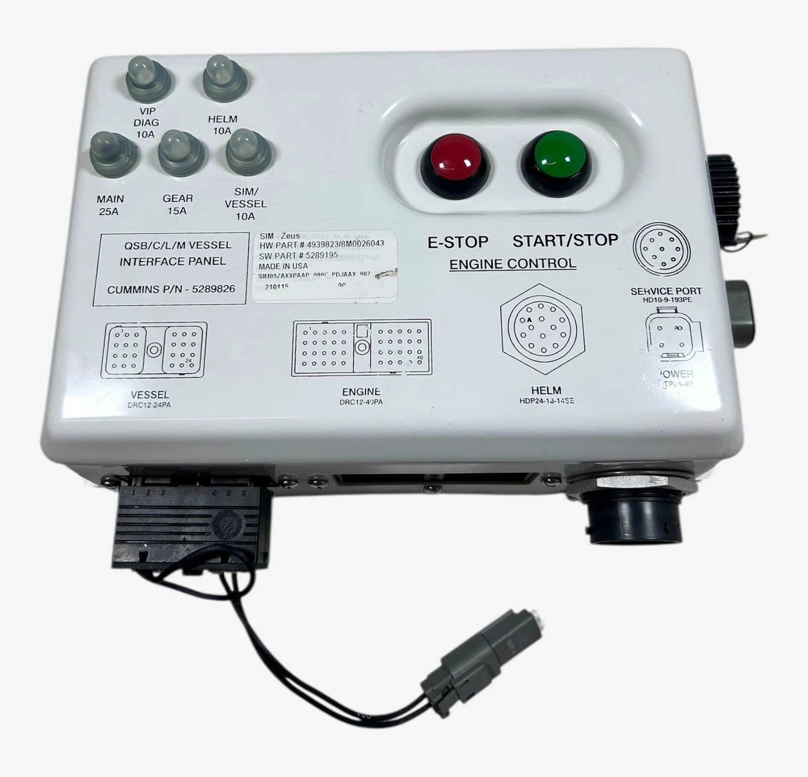 Marine SmartCraft Engine Control Vessel Interface Panel for Cummins