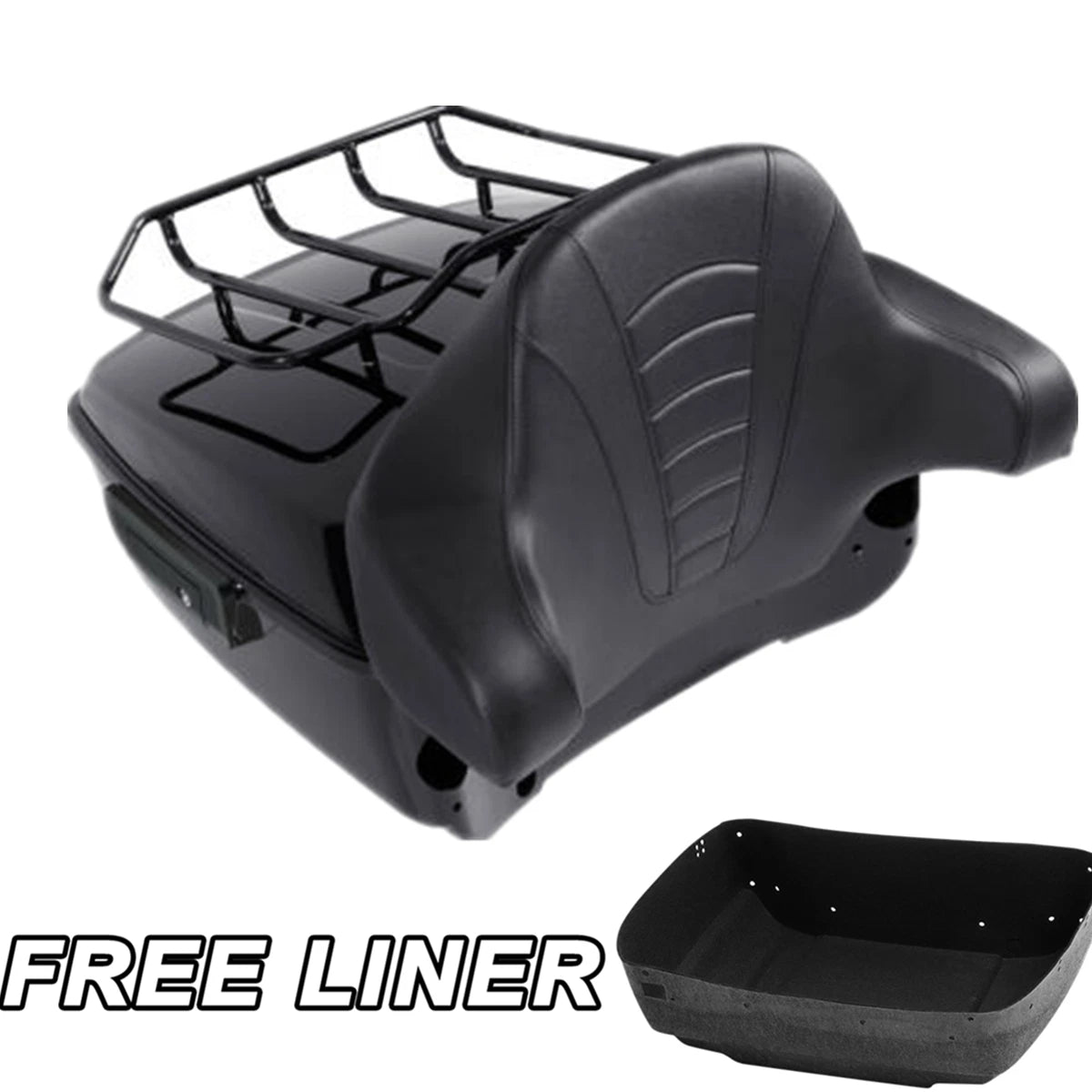 Backrest for Harley Touring (2014–2023) - King Trunk Top Rack Black