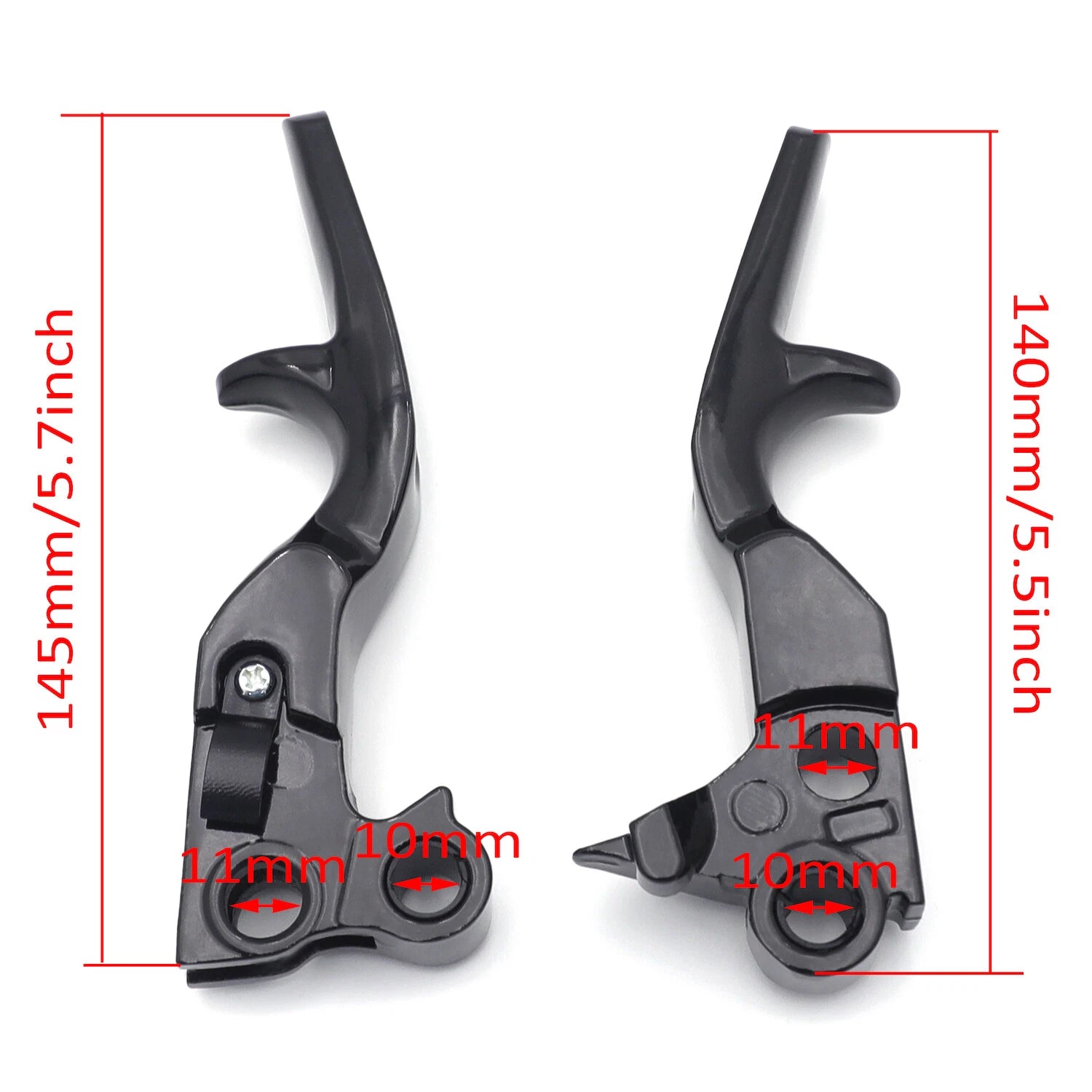 Black Shorty Skull Brake Clutch Levers for Harley XL (1996–2003), Softail (1996–2012), Touring (1996–2007)