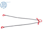 3/8 in × 6ft Double Leg Lifting Chain Sling w/ Grab Hook (11000 lbs Capacity)