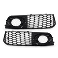 1 Pair Fog Light Cover Black Honeycomb Mesh for Audi A4 B8 (2009–2012)