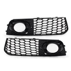 1 Pair Fog Light Cover Black Honeycomb Mesh for Audi A4 B8 (2009–2012)