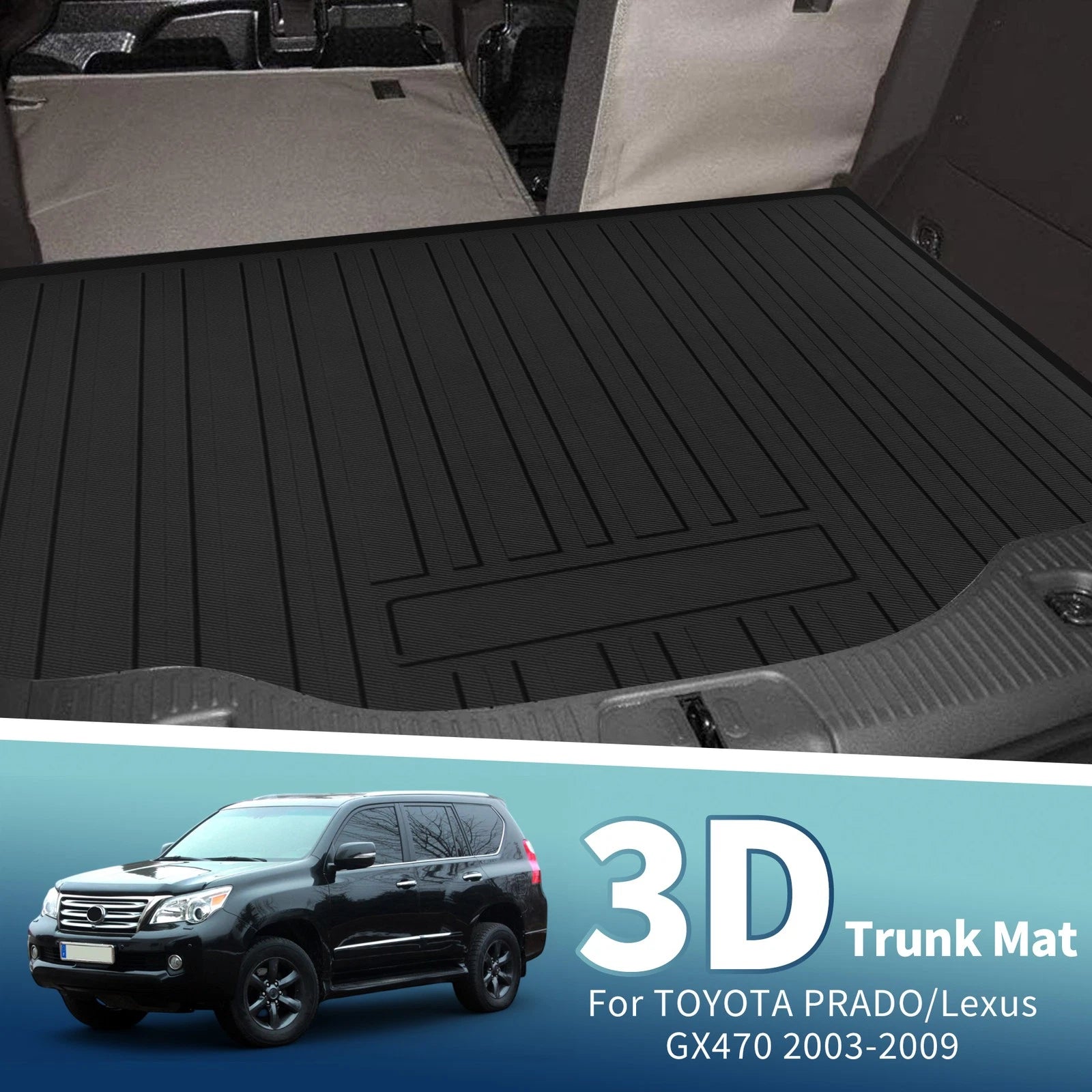 Cargo Liner Rear Trunk Mat for Toyota Land Cruiser Prado (2003–2009) TPE