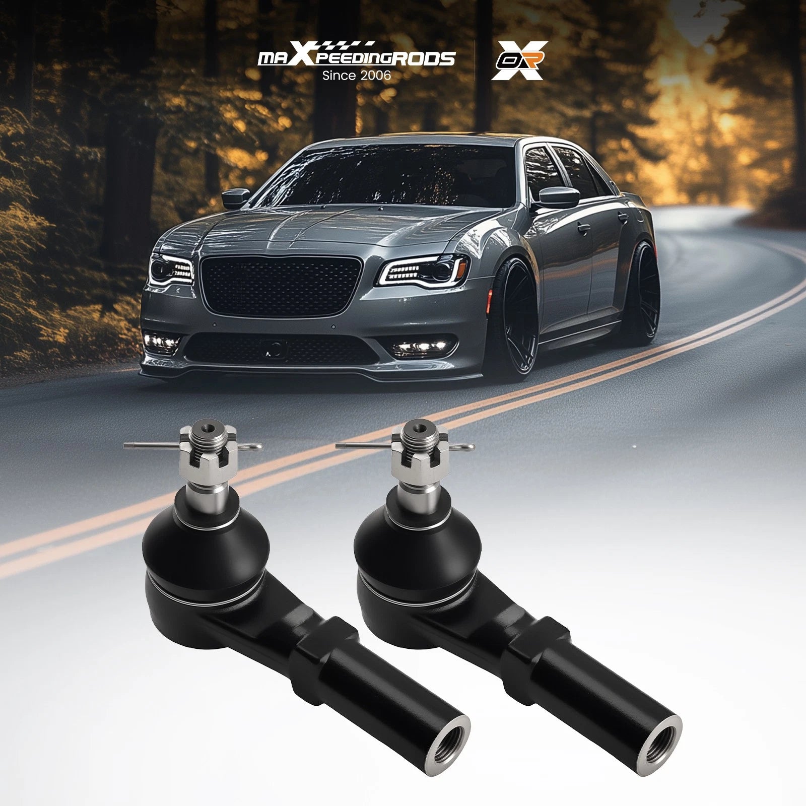 Pair Front Outer Tie Rod Ends for Chrysler 300 Dodge Challenger Charger (2011–2019)