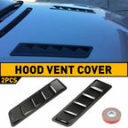 2Pcs Black Hood Vent Louvers for Universal Cars (Year Range Not Specified)