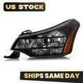 Halogen Headlight Assembly for Ford Focus (2009–2011) Black with Bulbs