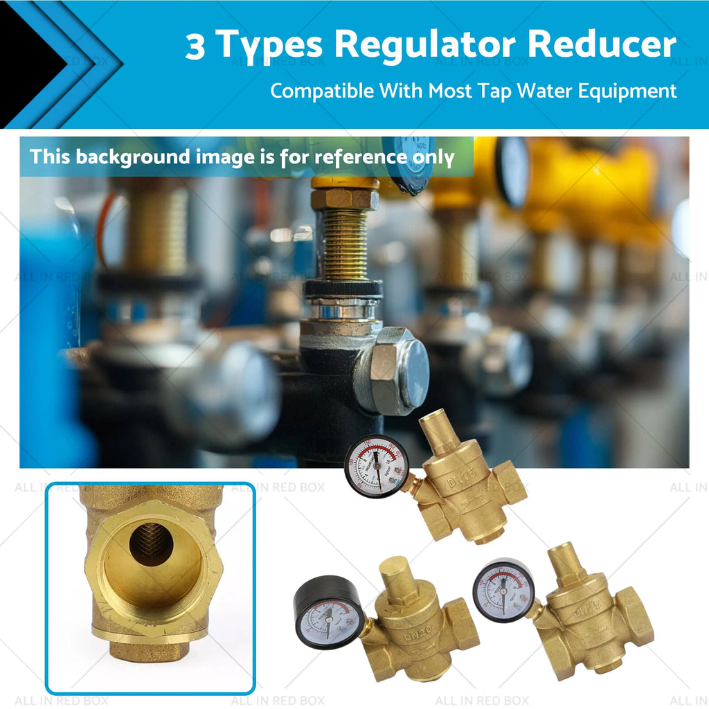 Brass Water Pressure Reducing Valve with Gauge for DN15 20 25 (2002–2019)