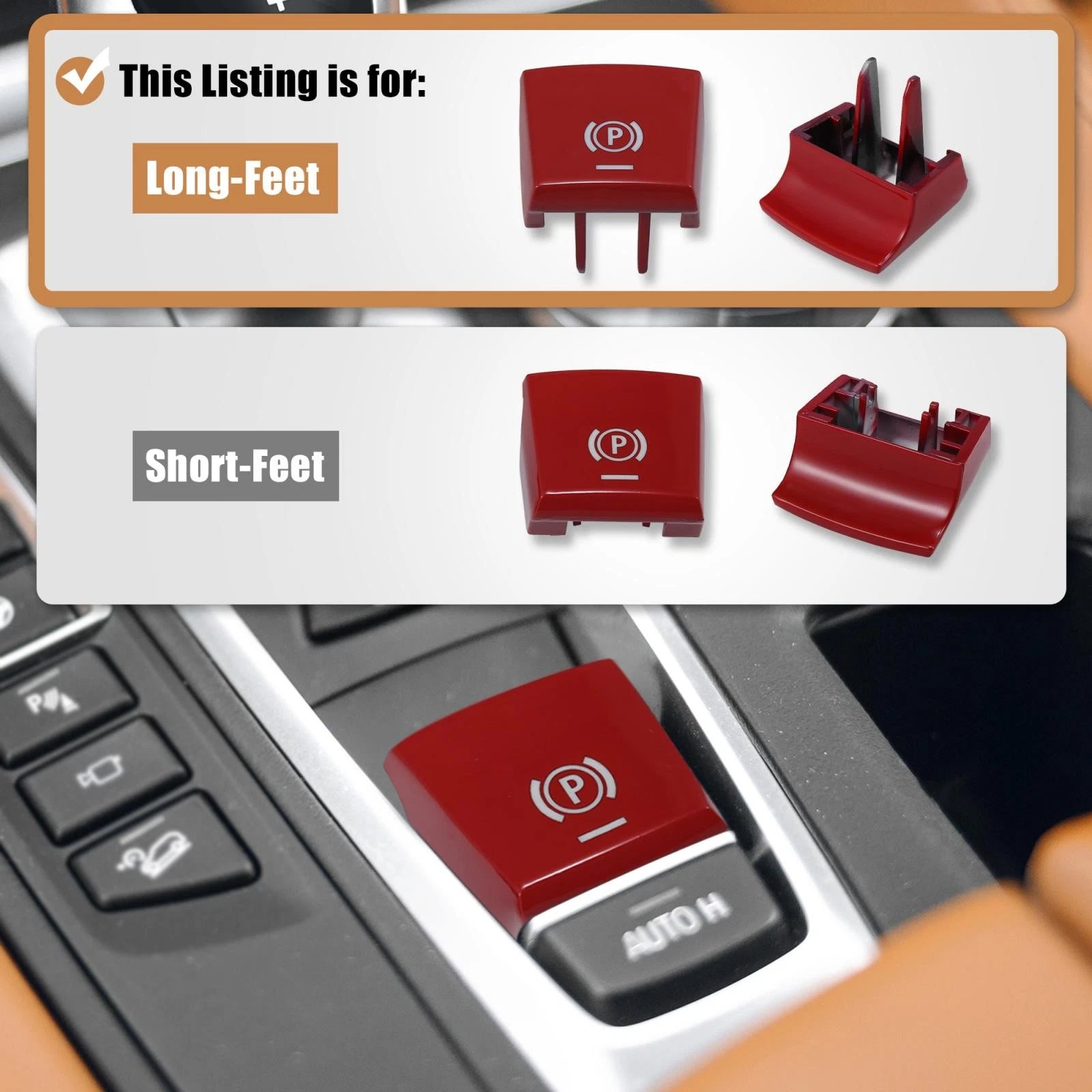 P Button Cover for BMW F01 F02 F12 F10 F07 F25 F26 (2008–2017) Red 61312822518