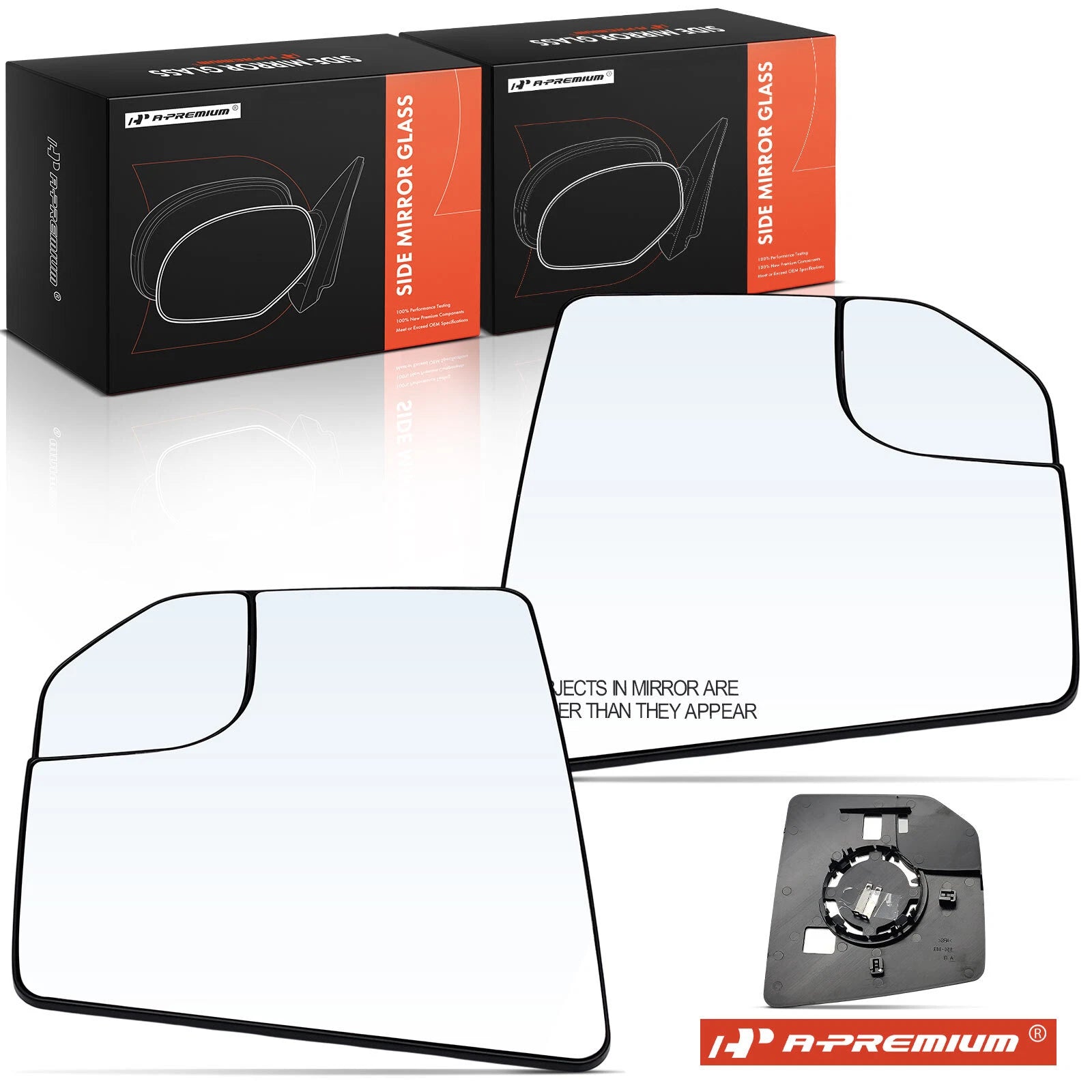Pair Manual Mirror Glass with Spotter Glass for Ford F-150 (2015–2020)