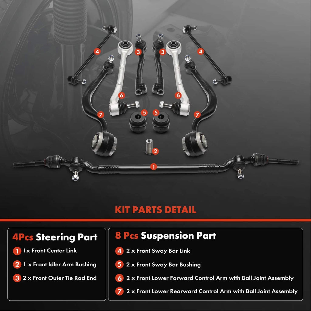 12Pcs Control Arm Stabilizer Bar Link for BMW