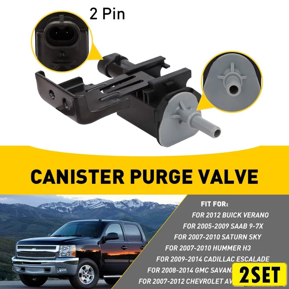 Set of 2 Vapor Solenoid Purge Canister Valve for Buick Cadillac Chevy GMC