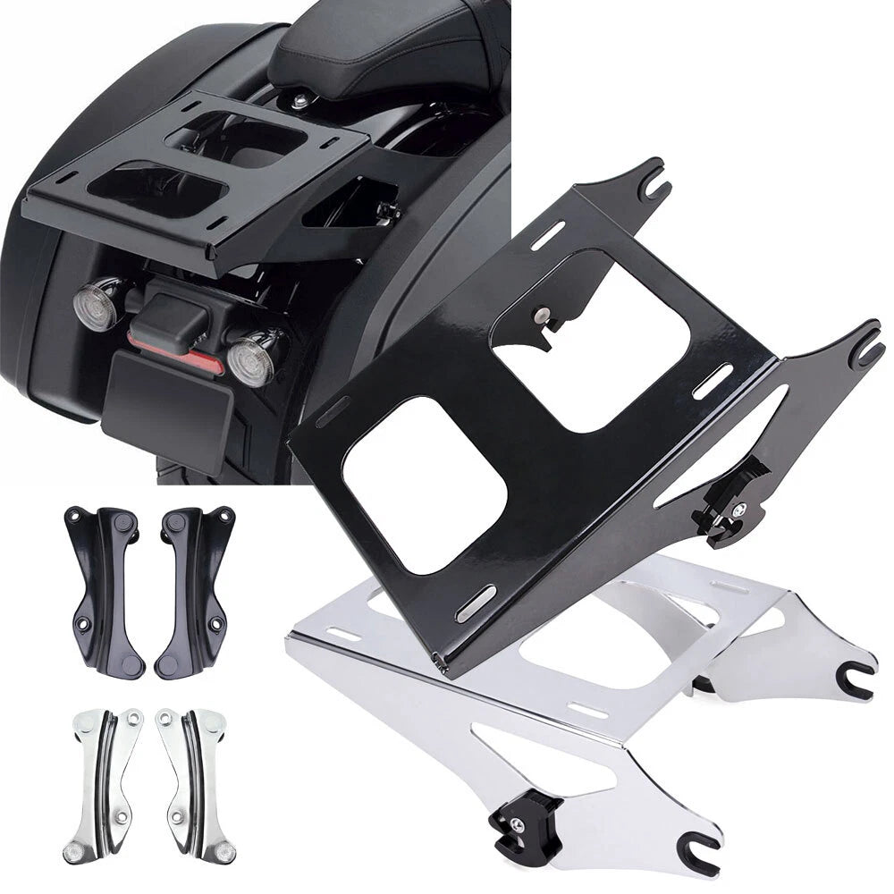 2X Mounting Rack Luggage Bracket w/Docking Kit for Harley Touring (2014–2024)