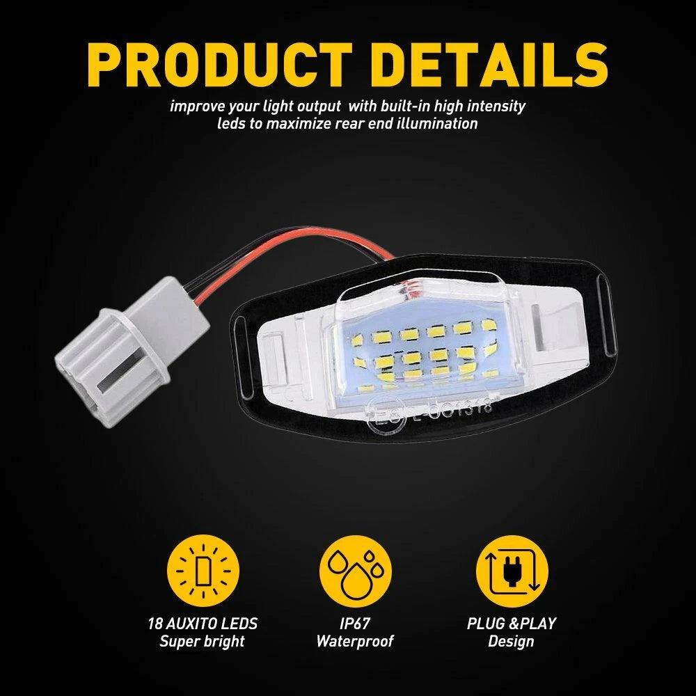 2X LED License Plate Light for Honda Civic Accord Odyssey Acura TL RL TSX MDX