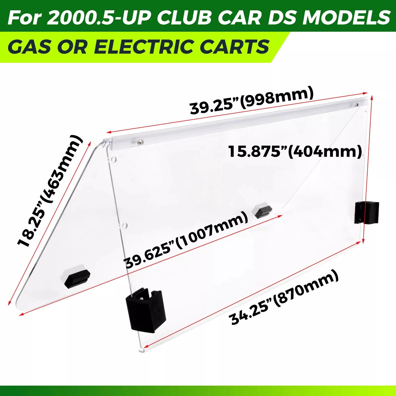 Clear Windshield for Club Car DS (2000.5–Present)