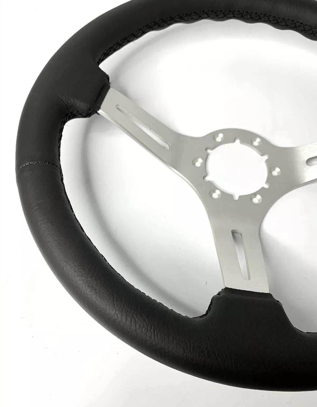 Steering Wheel Leather Grip 6 Hole Slotted for Universal Car (2005–2018)