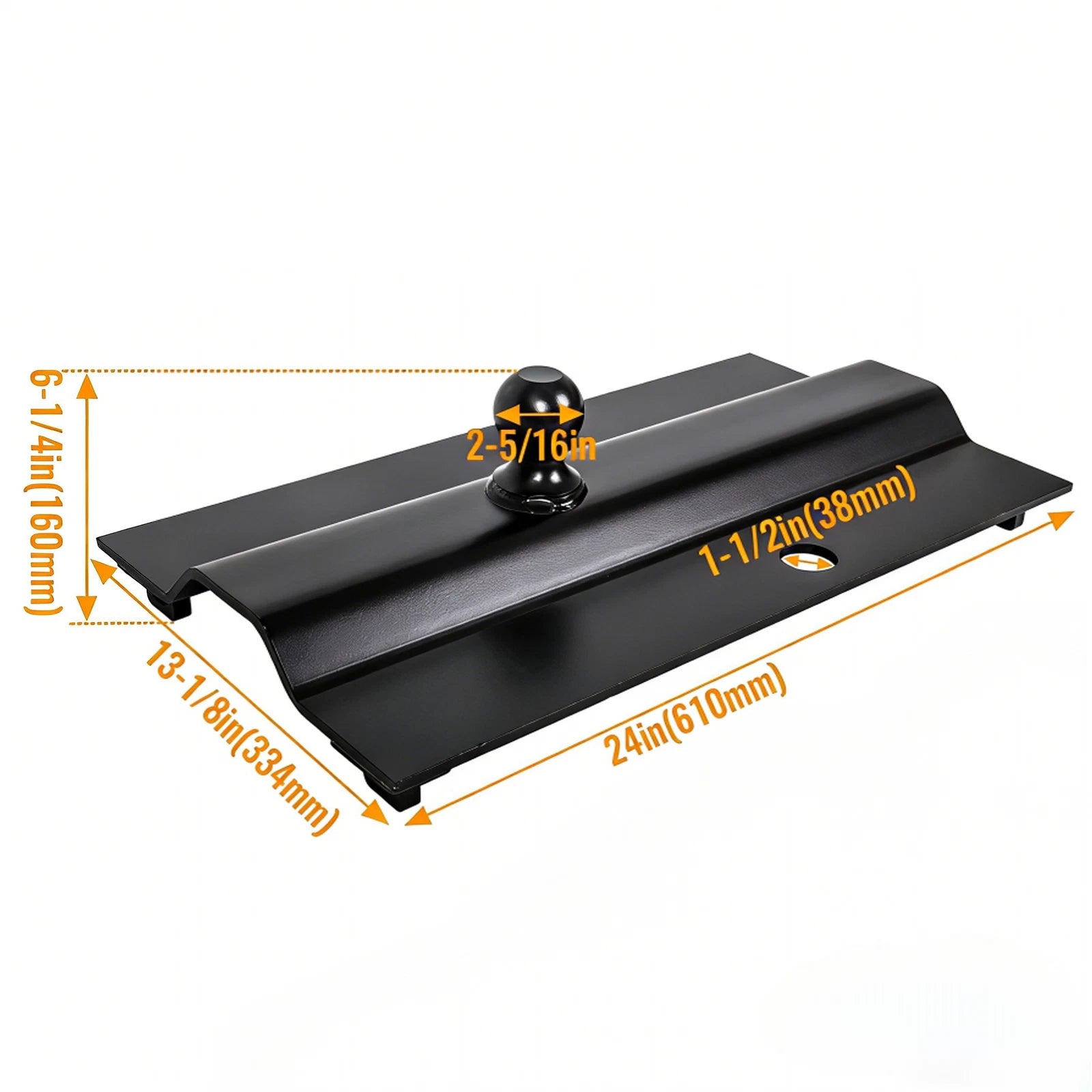 5th Wheel Rail Gooseneck Hitch Bent Plate for Universal (25000lbs, #31368)