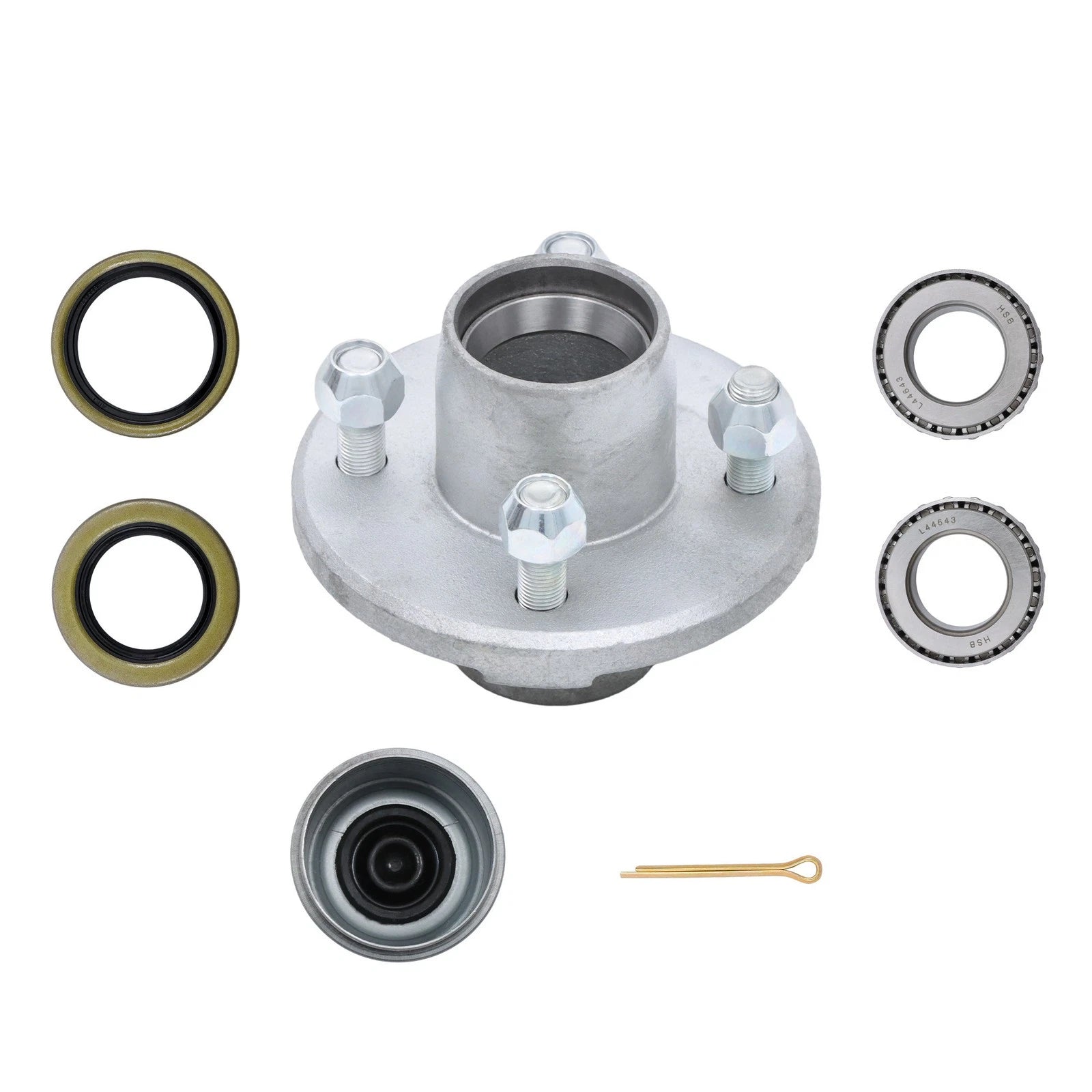 Set of 4 1 Inch Galvanized Bearings for Trailer (2000lbs)