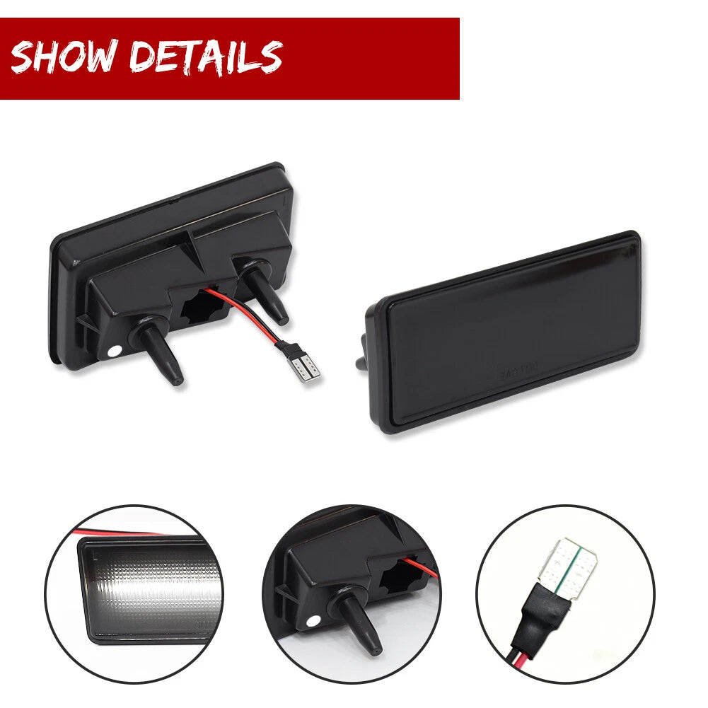 2X White LED Side Marker Parking Lights for Chevy Corvette C3 (1974–1979)