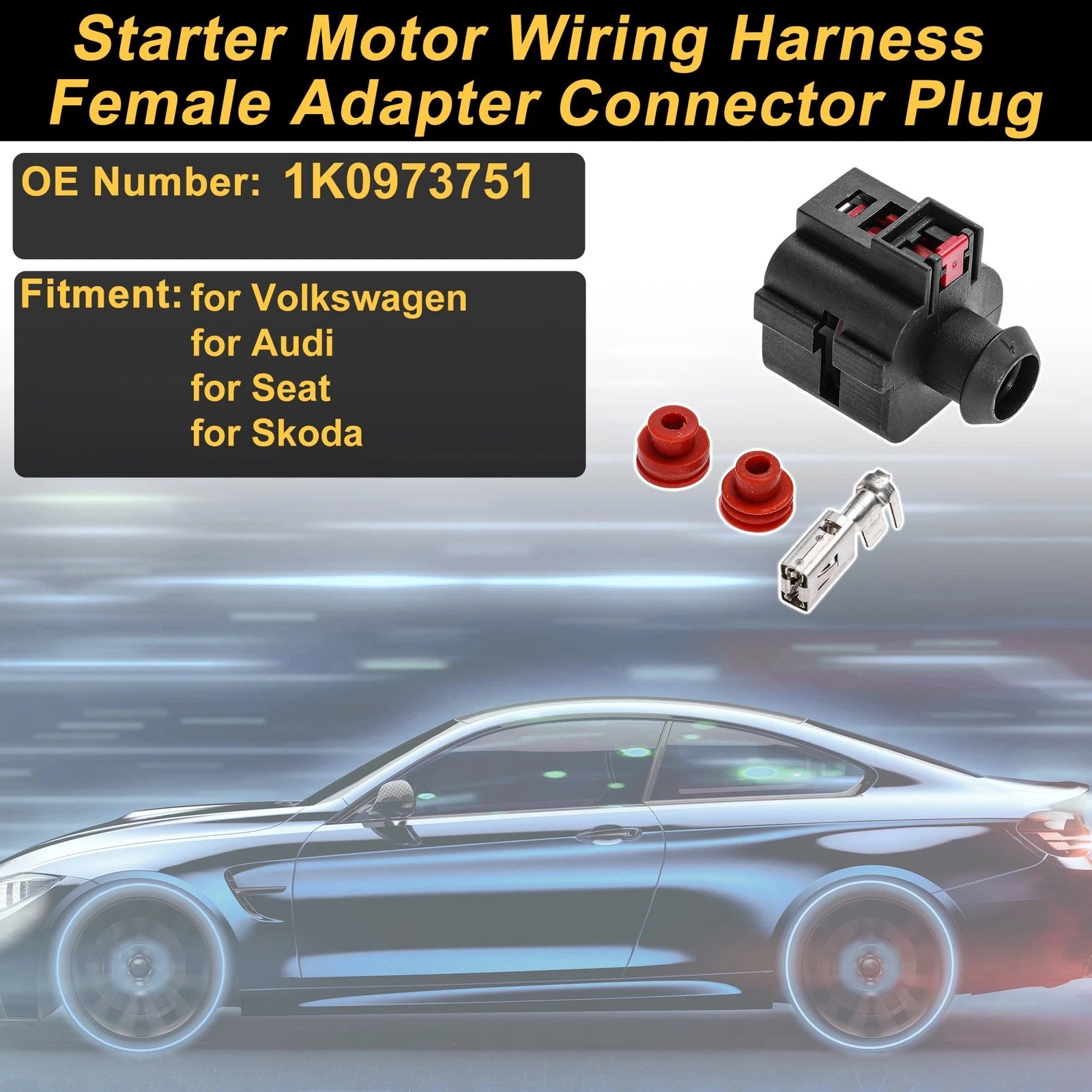 1 Pin Starter Motor Wiring Harness Connector Plug for Volkswagen 