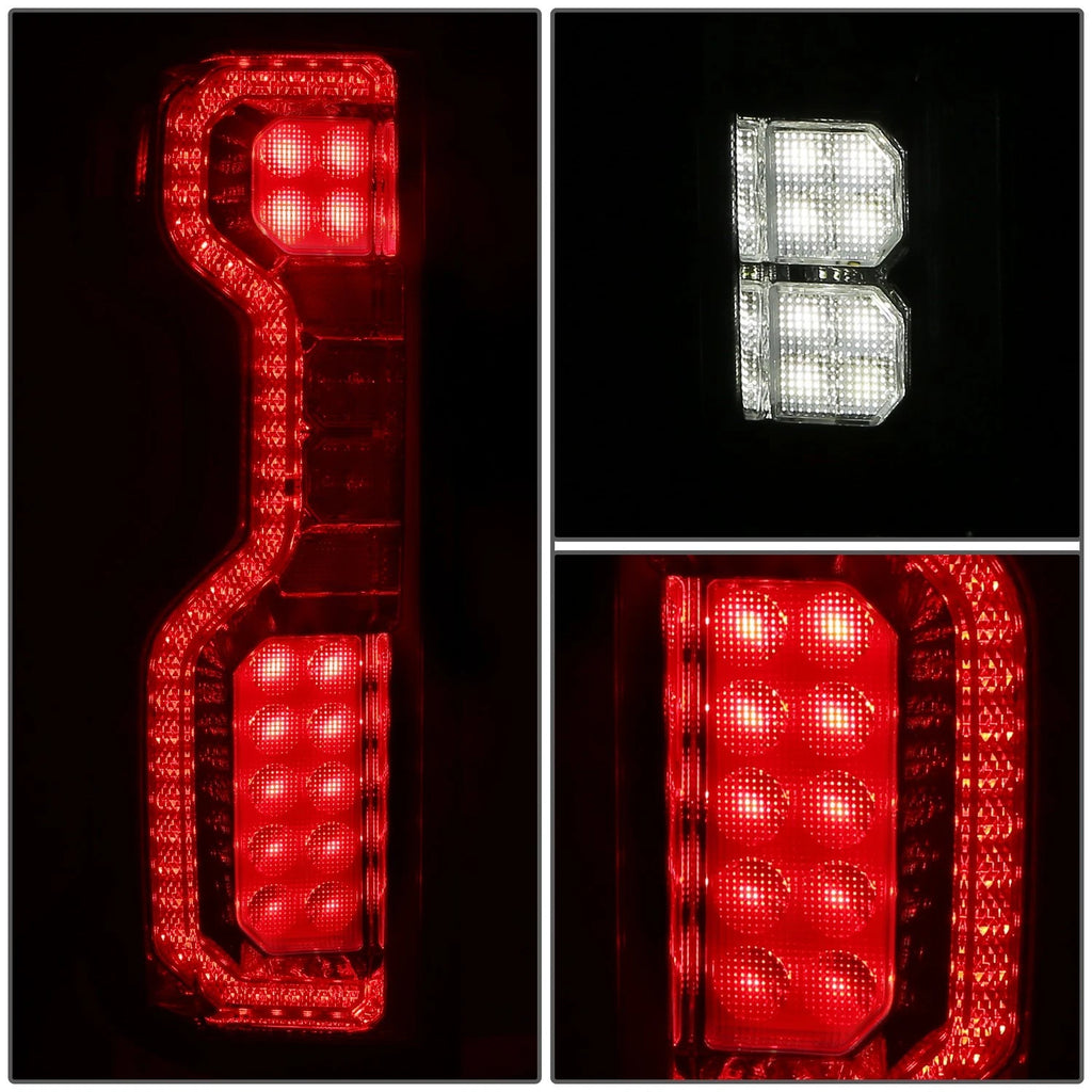 Full LED Chrome Red Tail Lights for Chevy Silverado 1500 WT LT 2500 HD (2019–2025)