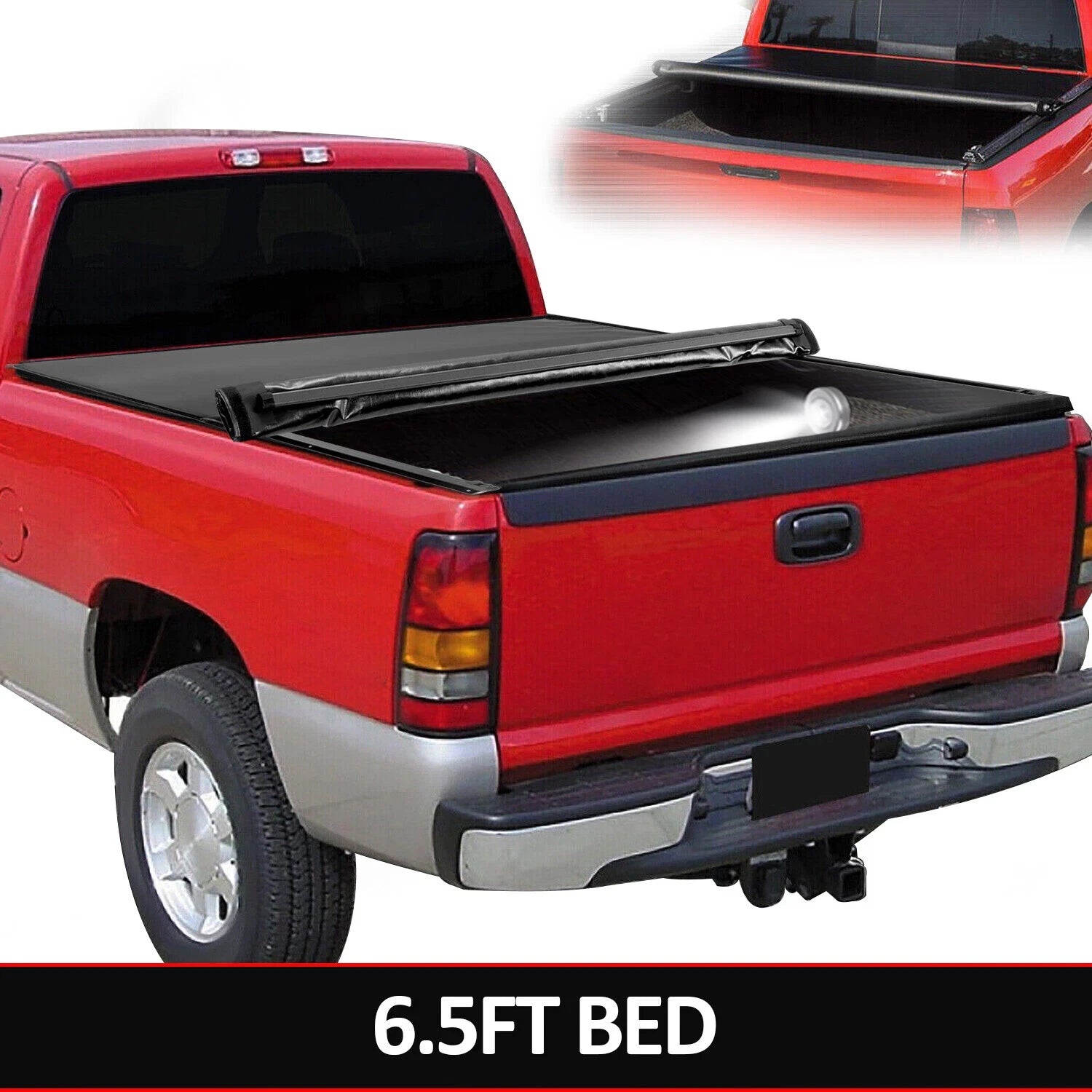 Soft Roll-Up Tonneau Cover for Chevy Silverado Sierra 1500 (1988–2007)