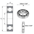 Deep Groove Ball Bearing 70x125x24mm for Scooter Skateboard (1 Pc)