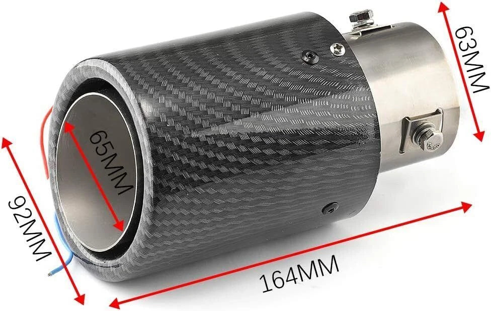 LED Luminous Muffler Tip Tail Pipe for Universal Cars (Carbon Fiber)