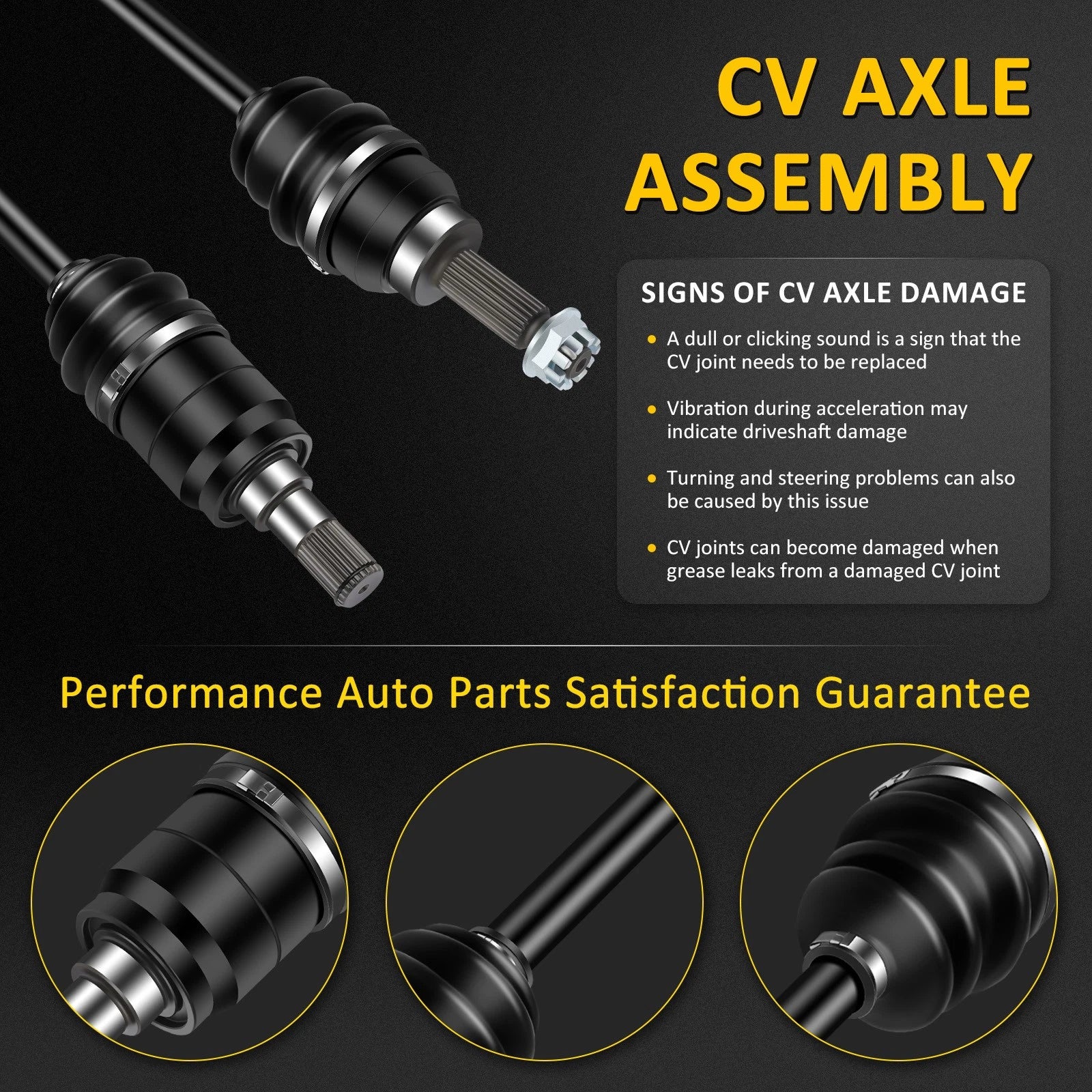 Front Left CV Axle Shaft Assembly for Honda Pioneer 700 (2014–2020)