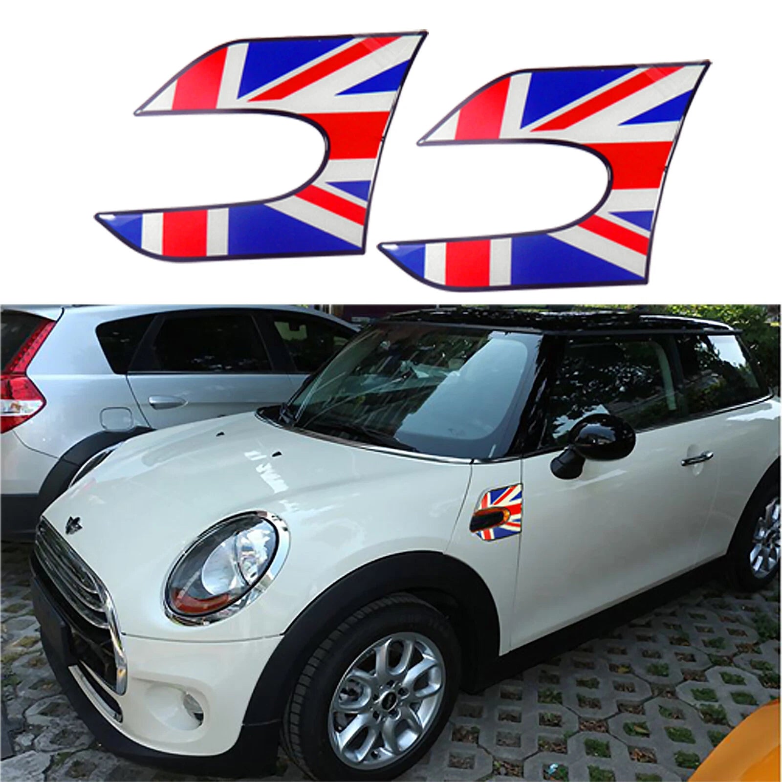UK Flag Pattern Fender Side Scuttles Sticker for MINI Cooper (2014–2024)