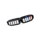 Dual Line Gloss Black Tri-Color Stripe Grille for BMW 3 Series (2019–2023)