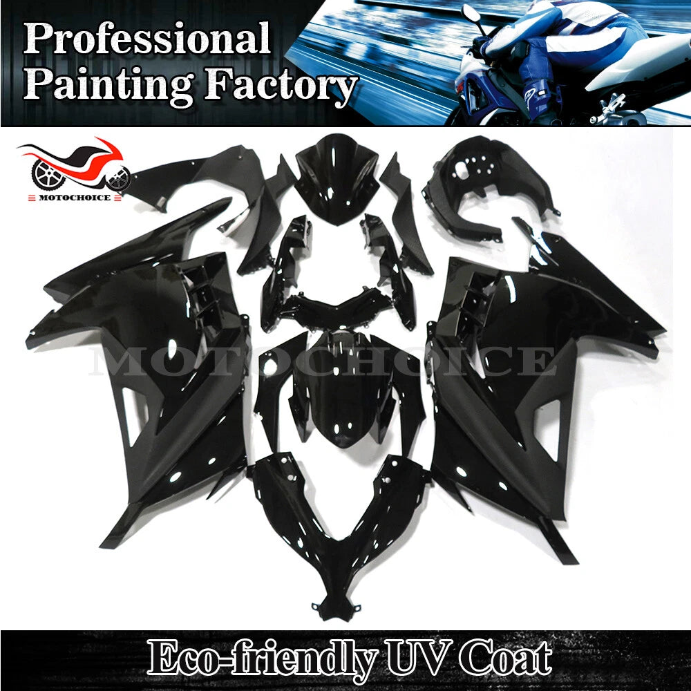 Glossy Black Fairing Kit for Kawasaki Ninja 300 (2013–2017)