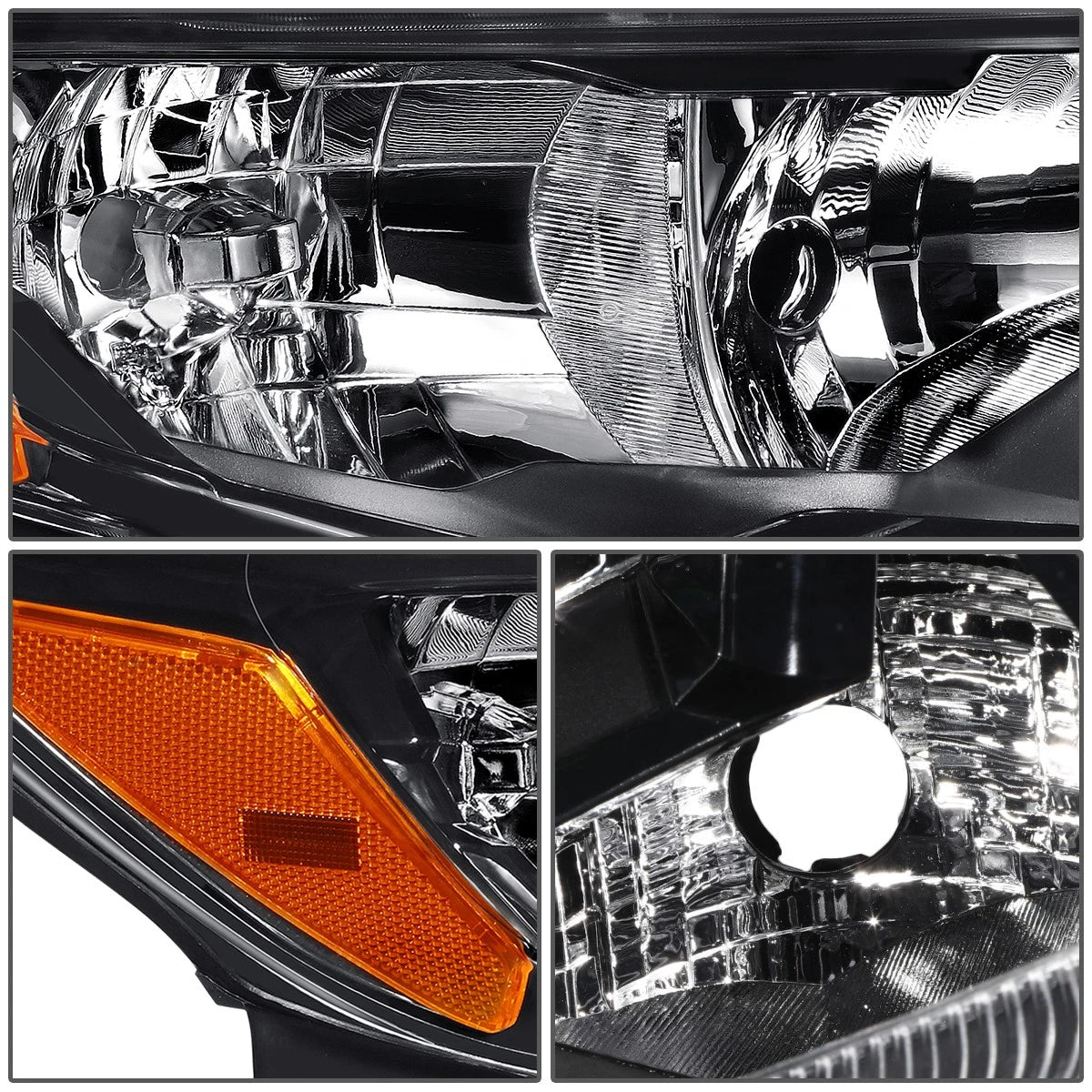 LED DRL Headlight for Nissan Rogue (2017–2020) Right Passenger Black Housing