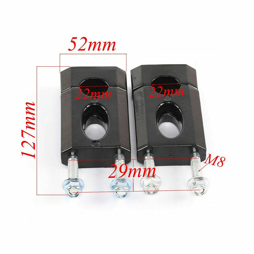 Set of 2 Black Handlebar Mount Clamps Risers 7/8" for Honda XR50 CRF50 (2000–2023)