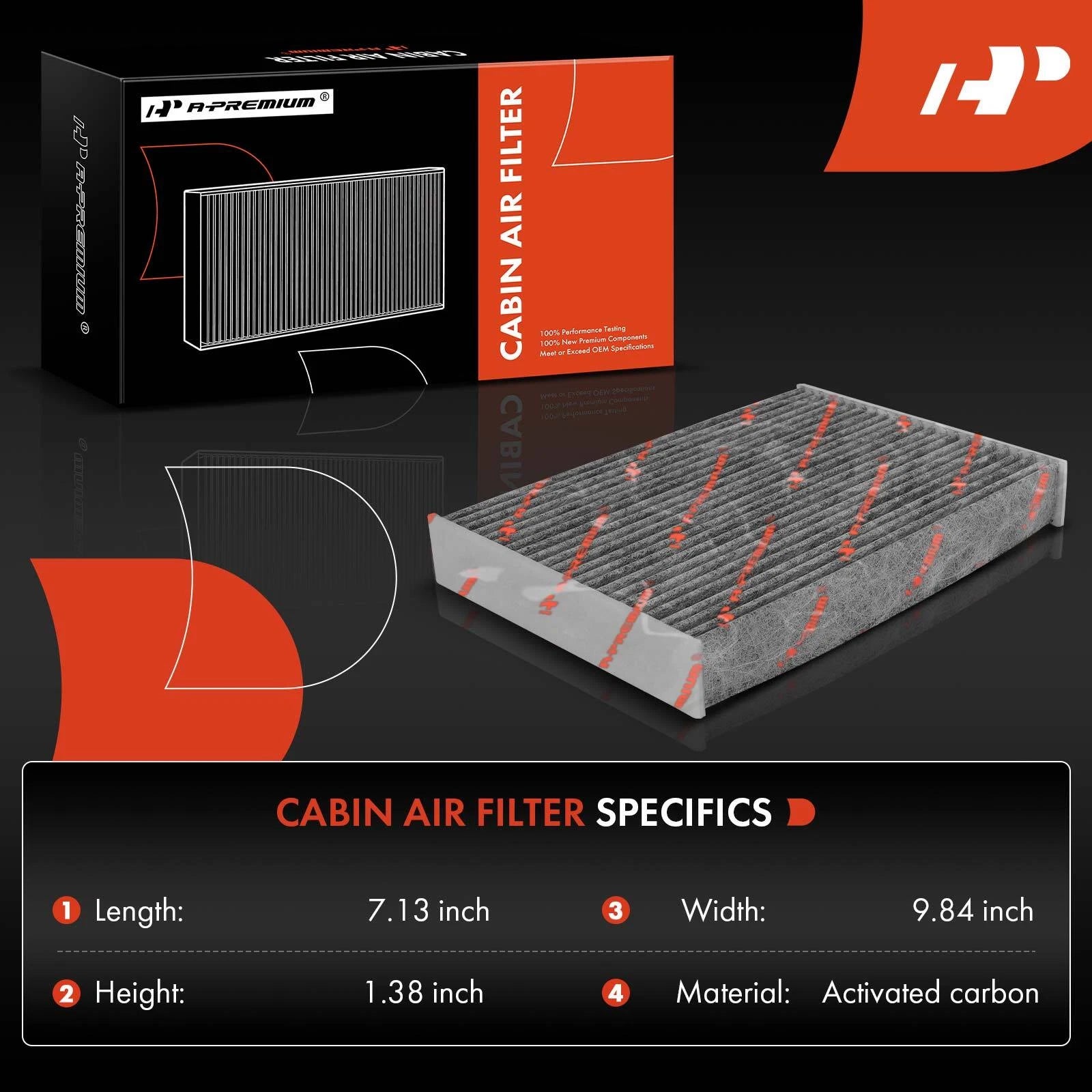 2X Activated Carbon Cabin Air Filter for Nissan Rogue (2014–2022)