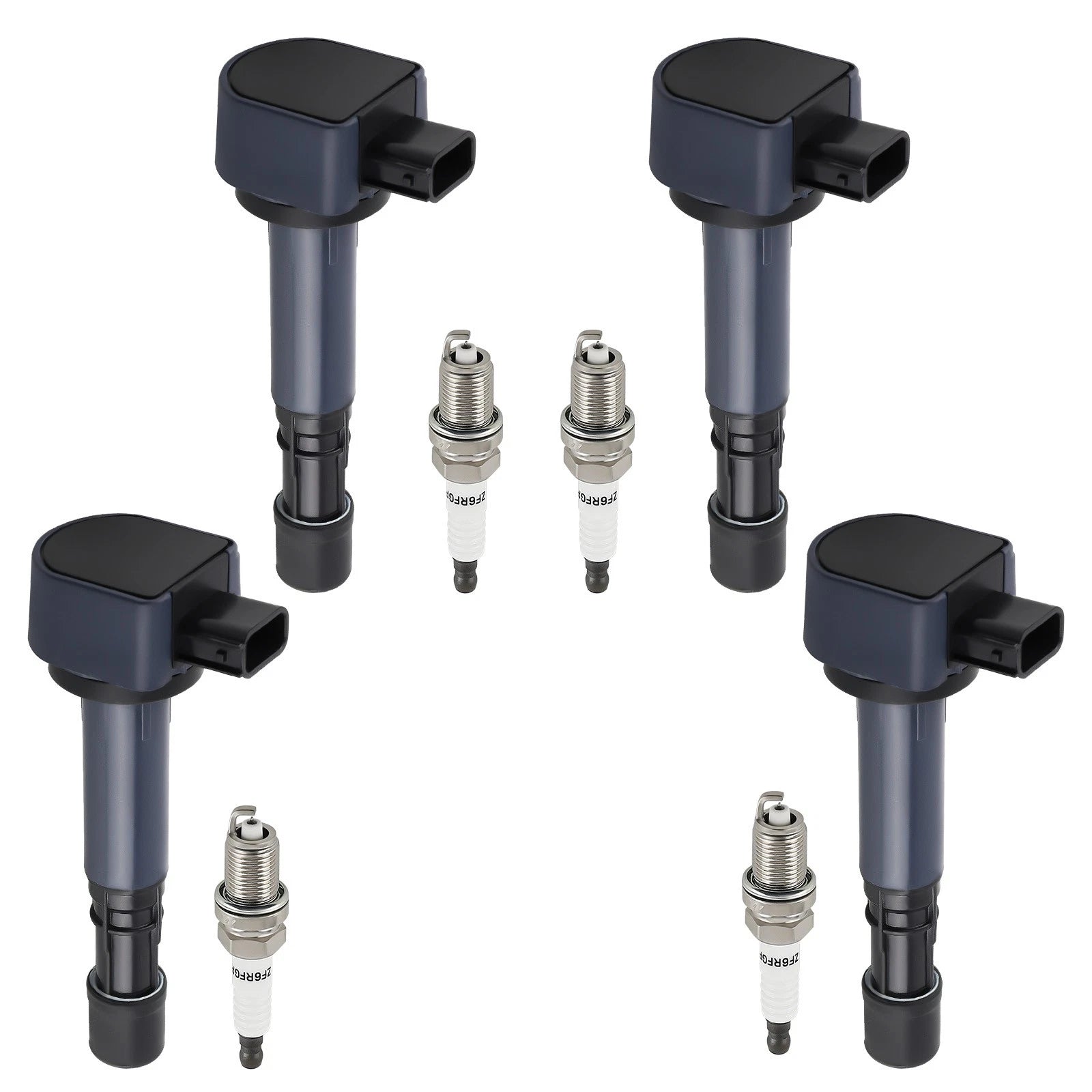 Set of 4 Ignition Coils + Spark Plugs for Acura EL, Honda Civic L4 1.7L (2001–2005)