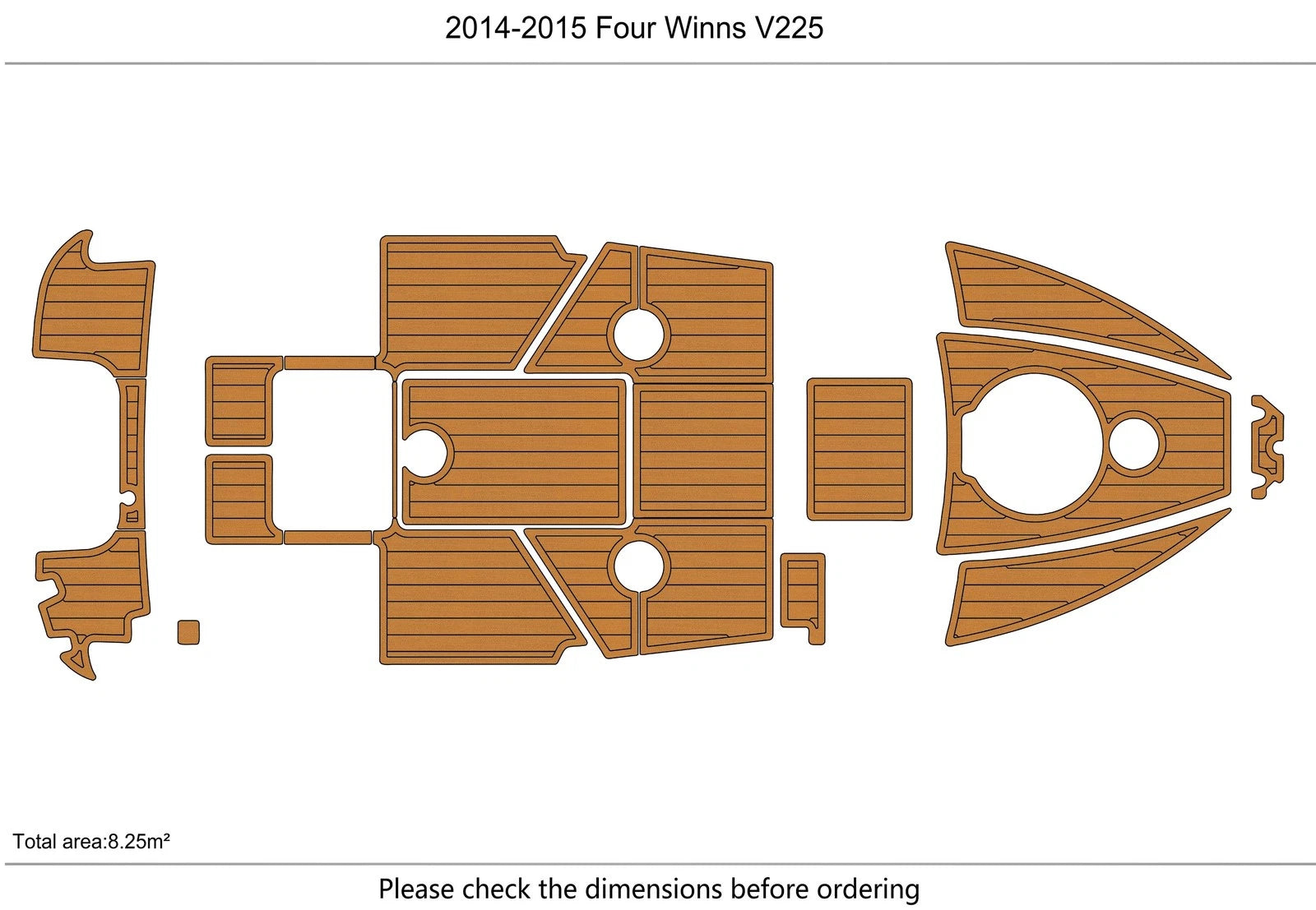 EVA Foam Teak Deck Flooring for Four Winns V225 (2014)
